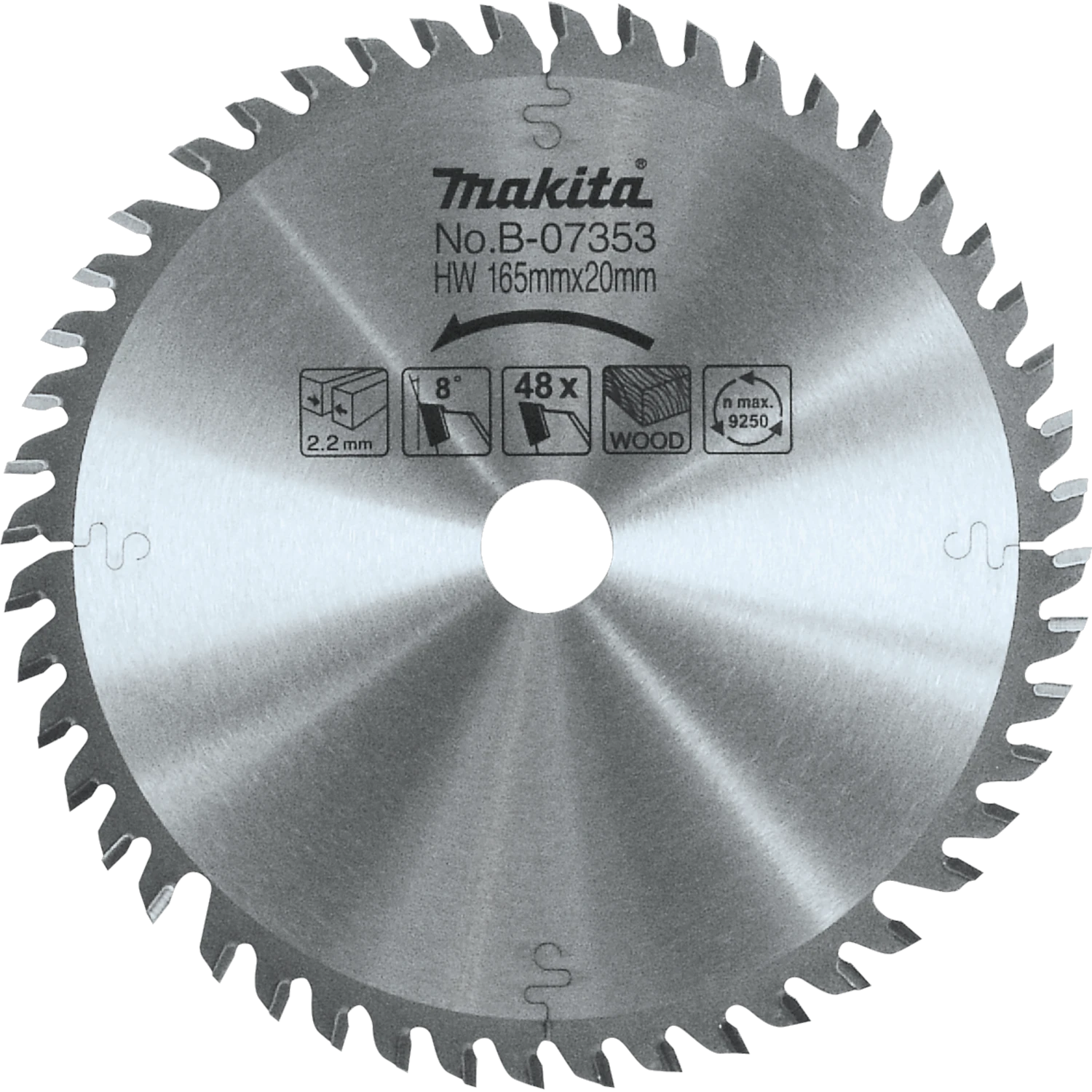 Makita B-07353 6-1/2" 48T Carbide-Tipped Plunge Saw Blade 1 Makita B-07353 6-1/2" 48T Carbide-Tipped Plunge Saw Blade
