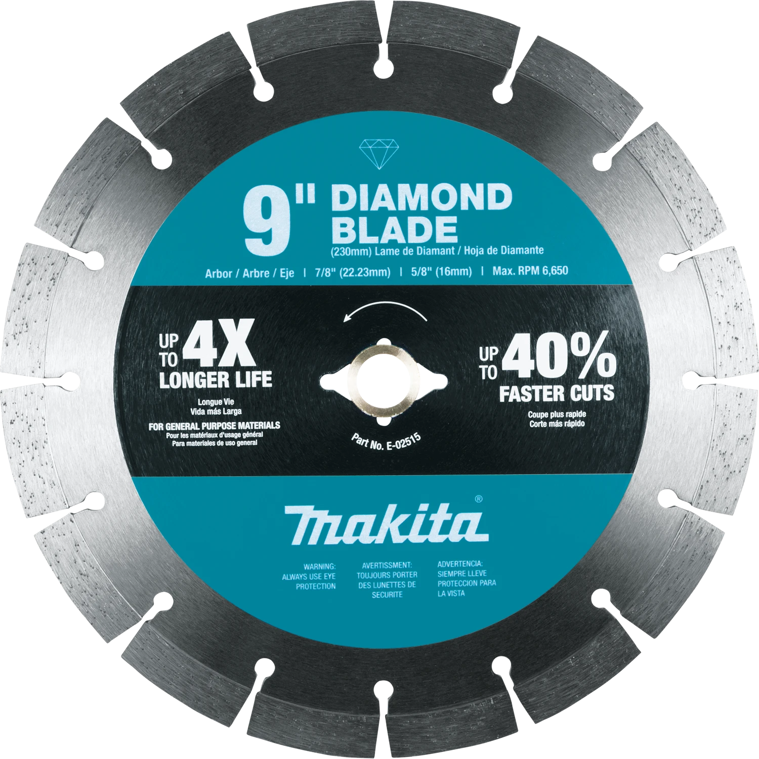 Makita E-02515 9" Diamond Blade, Segmented, General Purpose 1 Makita E-02515 9" Diamond Blade, Segmented, General Purpose
