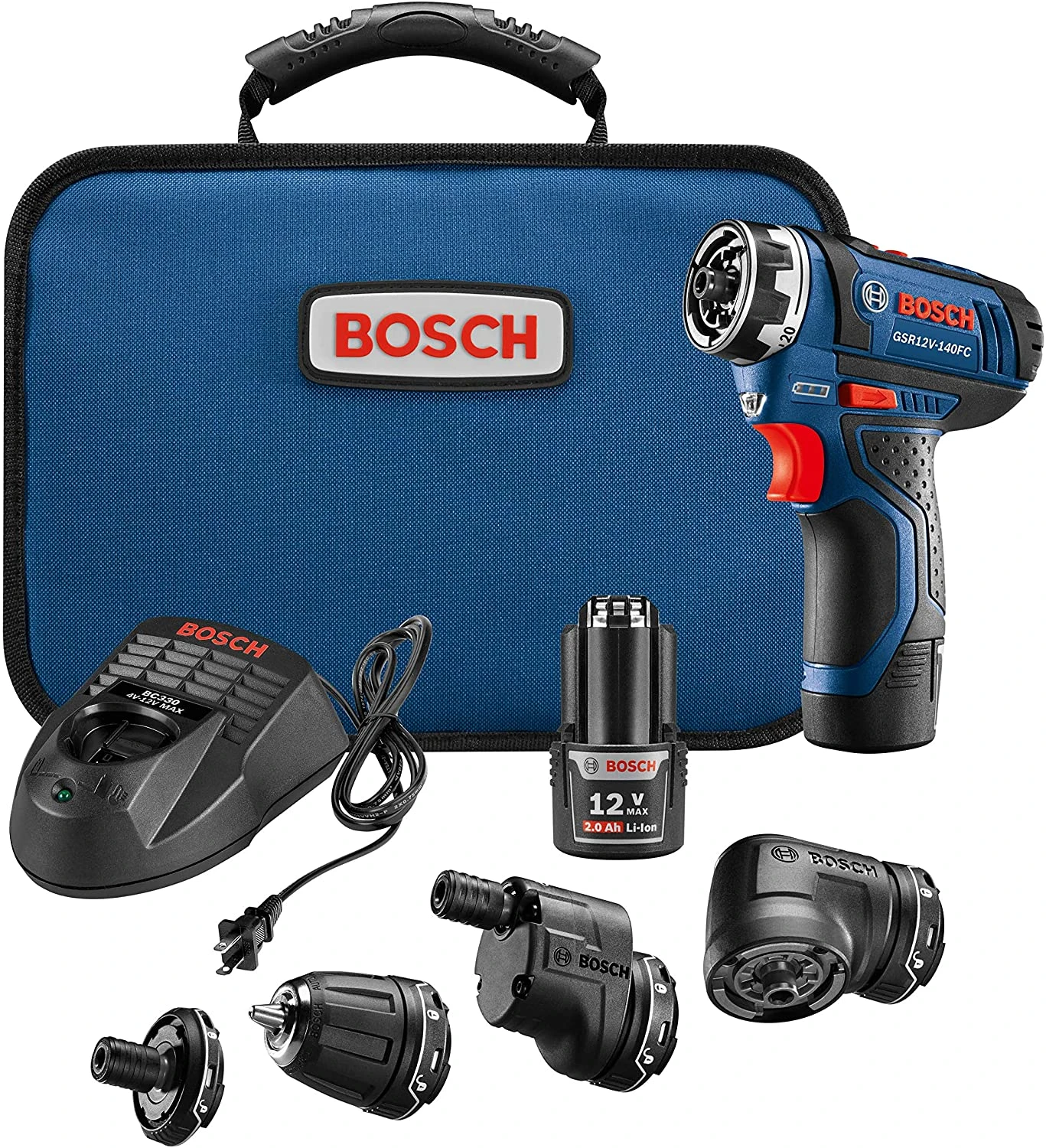 Bosch GSR12V-140FCB22 12V Max Flexiclick 5-In-1 Drill/Driver System 1 Bosch GSR12V-140FCB22 12V Max Flexiclick 5-In-1 Drill/Driver System