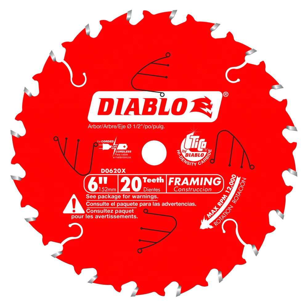 Diablo D0620X 6" X 20 Tooth Framing Saw Blade 1 Diablo D0620X 6" X 20 Tooth Framing Saw Blade