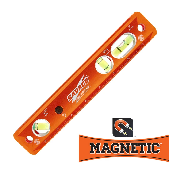 Swanson Savage TLL049M Lightning 9" Lighted Magnetic Aluminum Torpedo Level 1 Swanson Savage TLL049M Lightning 9" Lighted Magnetic Aluminum Torpedo Level