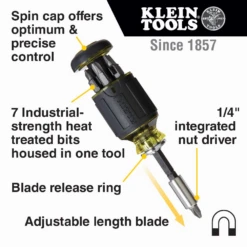 Klein 32308 8-in-1 Multi-Bit Adjustable Length Stubby Screwdriver -Home Tools Store image 4f573750 83a2 461b 9993 b4732662206d