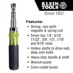 Klein 32807MAG 7-in-1 Magnetic Multi-Bit Screwdriver / Nut Driver -Home Tools Store image 60f38709 6975 4d8c 9609 f658d8d2f21f