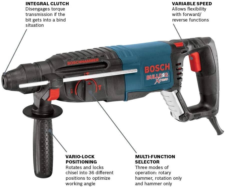 Bosch 11255VSR Bulldog Xtreme 1" SDS-Plus Rotary Hammer 2 Bosch 11255VSR Bulldog Xtreme 1" SDS-Plus Rotary Hammer - Image 2