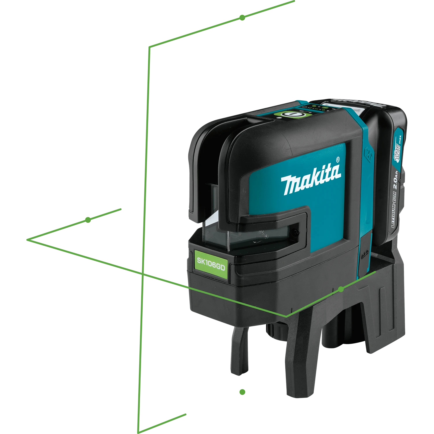 Makita SK106GDNAX 12V Max CXT Cordless Cross-Line/4-Point Green Beam Laser Kit 2 Makita SK106GDNAX 12V Max CXT Cordless Cross-Line/4-Point Green Beam Laser Kit - Image 2